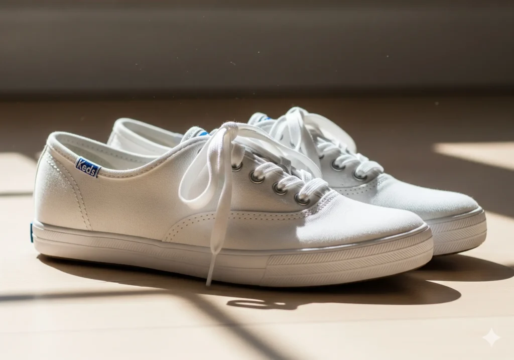 10 Best Back to School Sneakers for Comfort & Style 10 Keds Champion Canvas classic white sneakers with preppy American style perfect for back to school uniforms