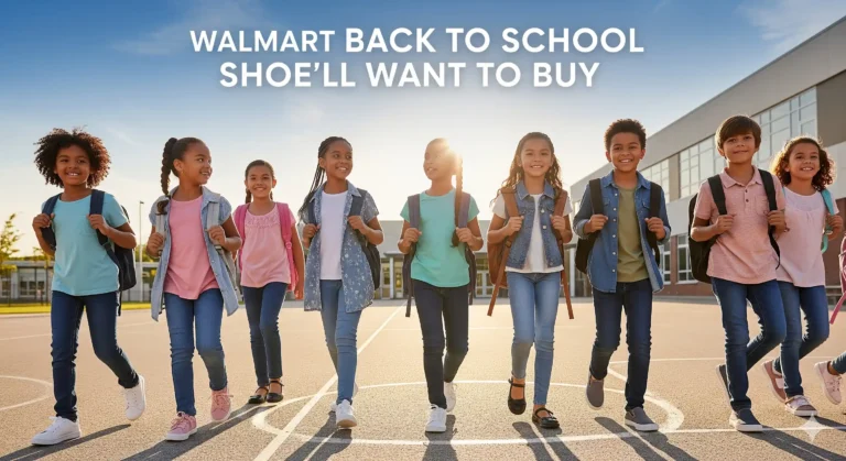 Kids wearing Walmart back to school sneakers on playground